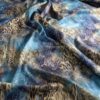 Weicher Dicker Jersey Jacquard Winter Herbst blau beige leopard